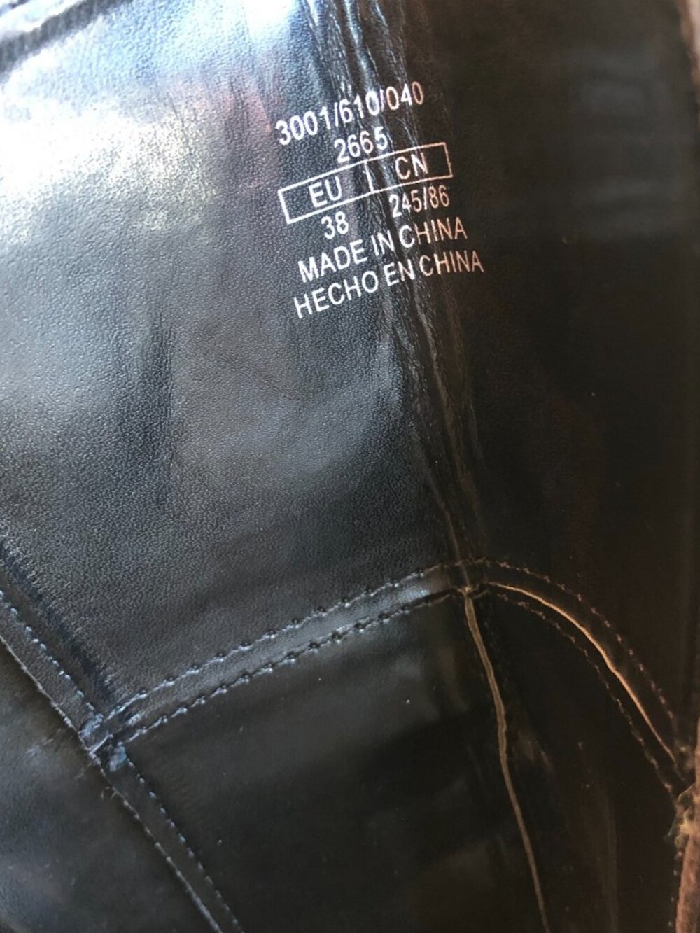 NEW! Zara Black Lug Sole Faux Croc Chunky Lace Zipper Tall Combat Boots 38 7.5 - Picture 9 of 14
